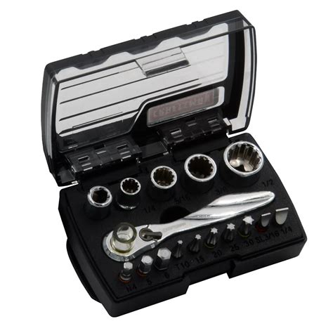 CRAFTSMAN® 16-Piece Mini Ratchet & Socket Set - 1/4" Drive Ratchet ...