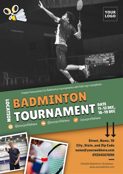 Free Badminton Club Poster Templates