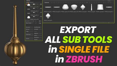 Exporting All Subtools To A Single OBJ File ZBrush To Maya Tutorial