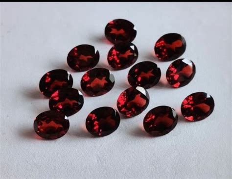 Red Garnet Faceted Cut Oval Gemstone X Mm To X Mm Etsy Canada