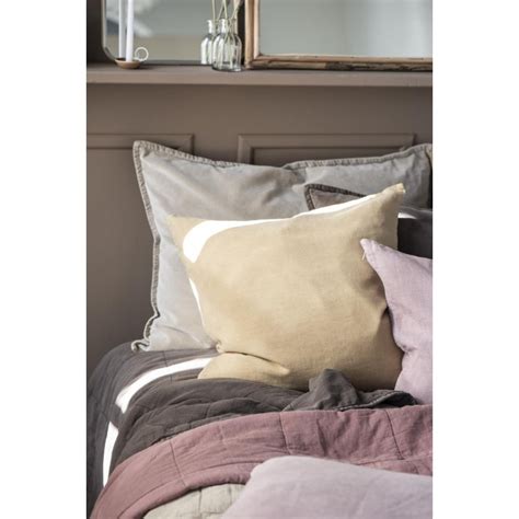 Grand Coussin Rectangulaire Velours Grege Ib Laursen 50 X 70 Cm