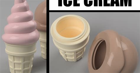 Novelty Ice Cream Cone Containers By Bearded Printer Download Free Stl Model