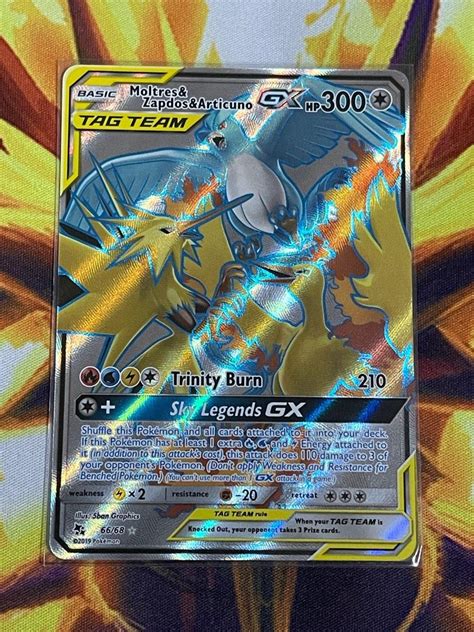 Hidden Fates Moltres Articuno Zapdos Gx Full Art Ultra Rare