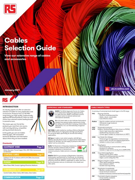 Cables Selection Guide View Our Extensive Range Of Cables And Accessories Pdf Electrical