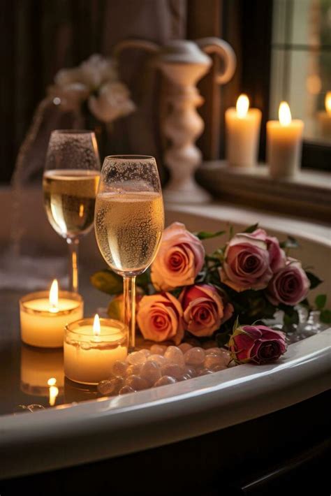 Bubble bath with candles and wine 29737899 Stock Photo at Vecteezy