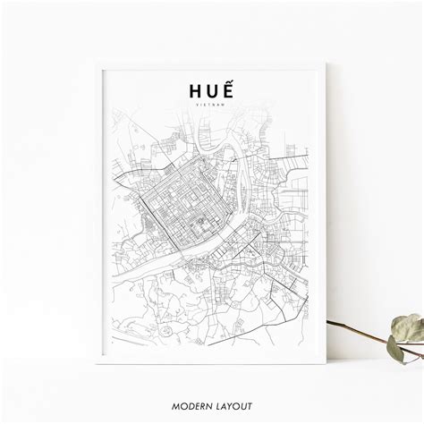 hue vietnam map print viet nam map art poster hue thanh pho hue city