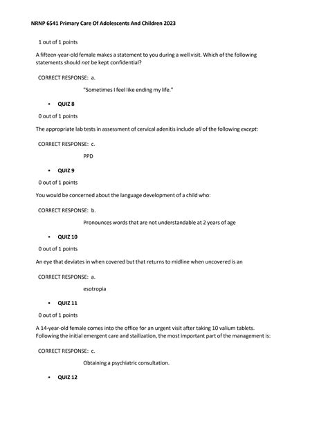 SOLUTION Nrnp 6541 Week 6 Midterm Exam 2023 Genuine Exam 98 Correct