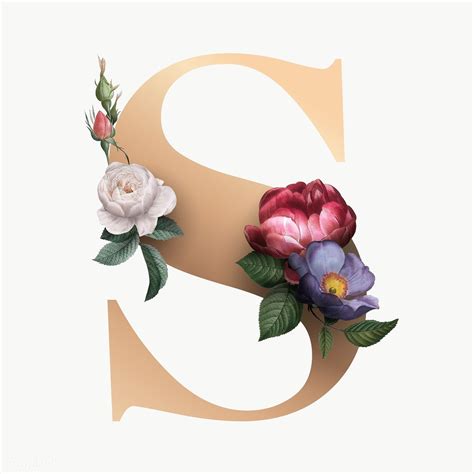 Floral Alphabet Font Letter S Transparent Png Free Image By Rawpixel