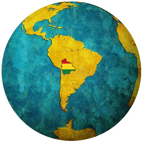 Bandera De Bolivia En El Mapa Del Globo Stock De Ilustraci N