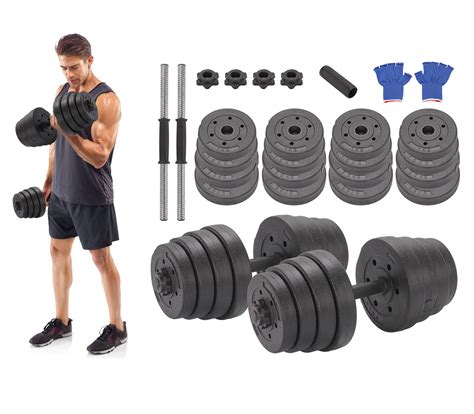 Deluxe 30Kg Dumbbells Pair of Weights Barbell/Dumbells Body Building ...