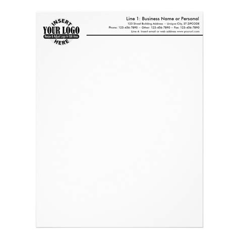 Basic Business Letterhead with Logo | Zazzle.com