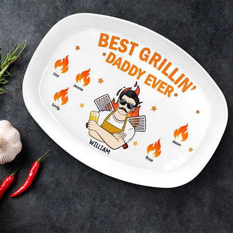 Best Grillin Dad Ever Personalized Plate Wander Prints™