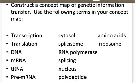 Construct A Concept Map Of Genetic Information Transfer Use The