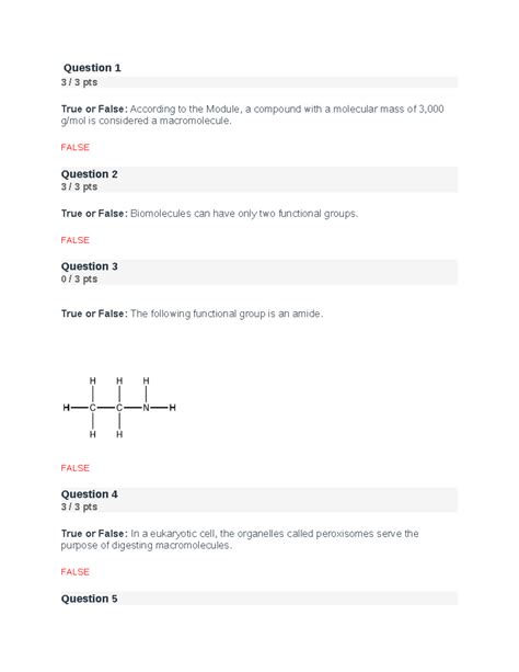 Portage Learning Chem Module Exam Question Pts True Or