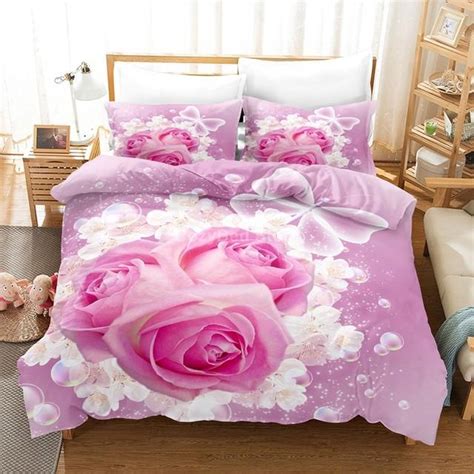 Buy Perfume Rose Bedding Set Flower Pink Duvet Cover Sets Comforter Bed