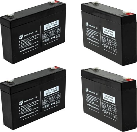 Amazon Battery Hawk 4 Pack UB670 ELB 0607 SLA6V7 Lead Acid 6V