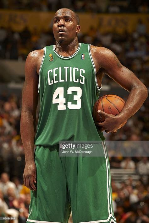 Boston Celtics Kendrick Perkins At Free Throw Line During Game 3 Vs