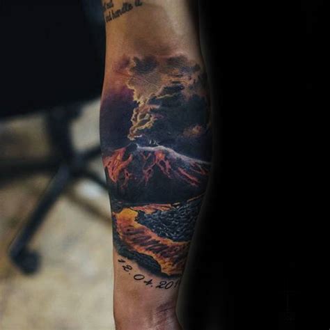 50 Volcano Tattoo Designs For Men Erupting Hot Lava Ink Ideas