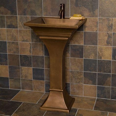 Square Smooth Copper Pedestal Sink Pedestal Sink Pedestal Sink Bathroom Sink