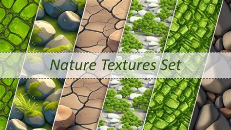 在贴图创建的nature 2d Textures Set 虚幻引擎商城