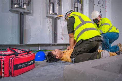 Electric Worker Suffered An Electric Shock Accident Unconscious Safety