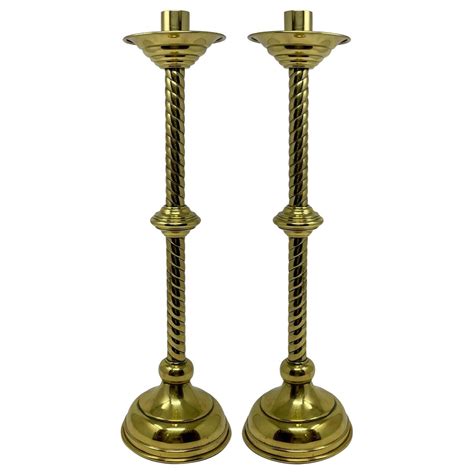 Pair Of Antique Brass Candlesticks Circa 1880 For Sale At 1stdibs