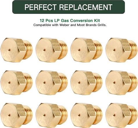 Huaesem Grill Propane Gas Orifice Nozzle Conversion Kit Diy Burner Jet Nozzles Replacement