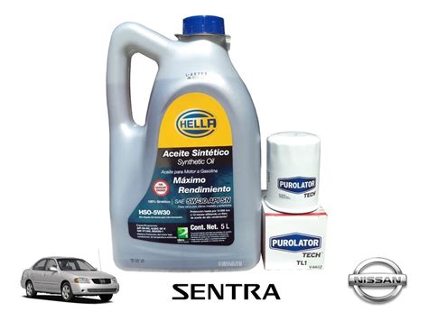 Aceite Sintético Hella 5w30 Filtro Original Nissan Sentra Envío gratis