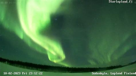 Vivid Green Dancing Aurora Borealis Starlapland 10th February 2023