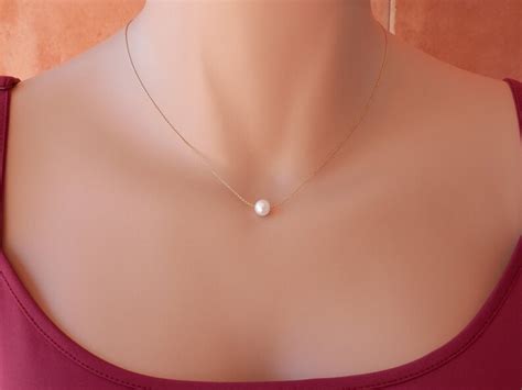 Bridesmaid Necklace Bridesmaid Gift Single Pearl Necklace Etsy