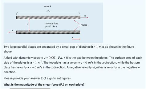 Solved Two Large Parallel Plates Are Separated By A Small Chegg