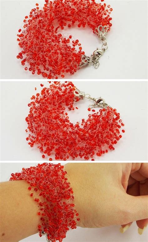 Red Bracelet For Women Red Jewelry Multi Strand Bracelet Red Etsy