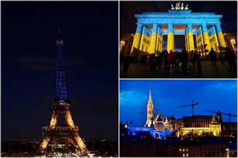 In Pictures Cities Around The World Light Up In Solidarity With