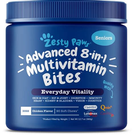 Zesty Paws Advanced 8 In 1 Multivitamin Bites For Senior Dogs With