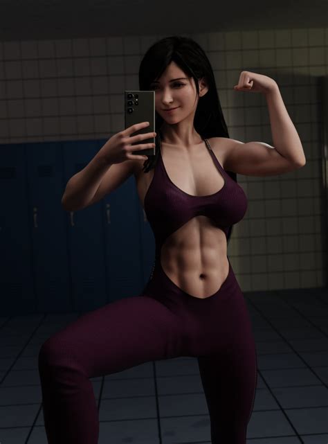 Final Fantasy Sex Art Female Ls Tifa Lockhart Flexing Bicep Long