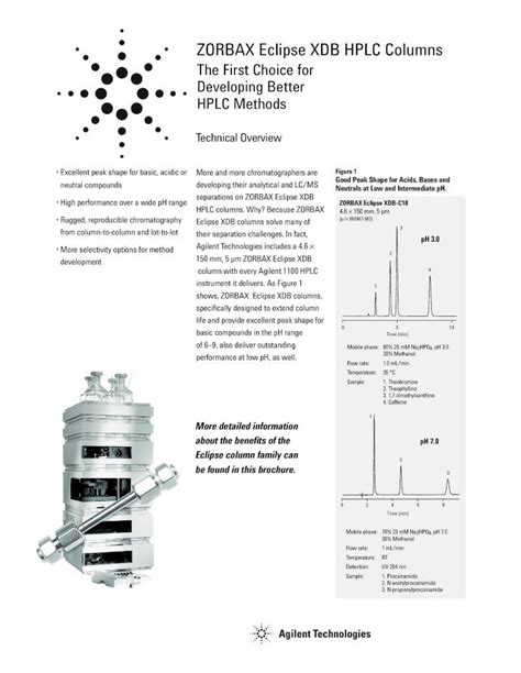 Pdf Zorbax Eclipse Xdb Hplc Columns Agilent Zorbax Eclipse Xdb