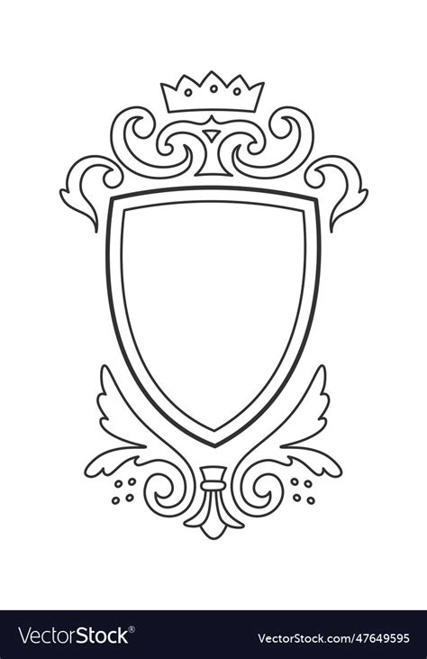 Heraldic Royal Shield Badge Royalty Free Vector Image