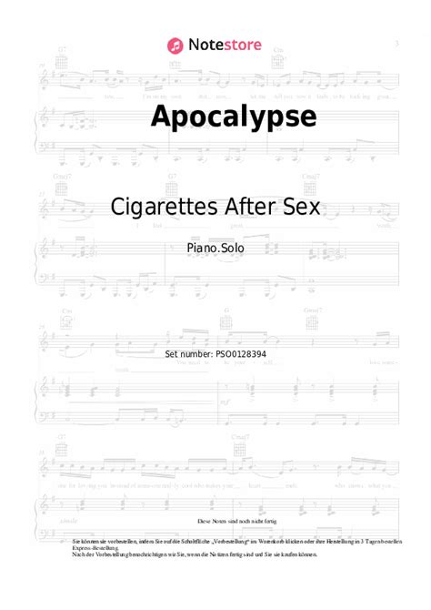 Apocalypse Cigarettes After Sex Noten Pdf Solo Klavier Note Store