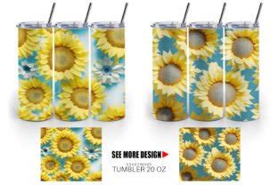 Tumbler D Sunflowers Pattern Graphic By Artnoy Creative Fabrica