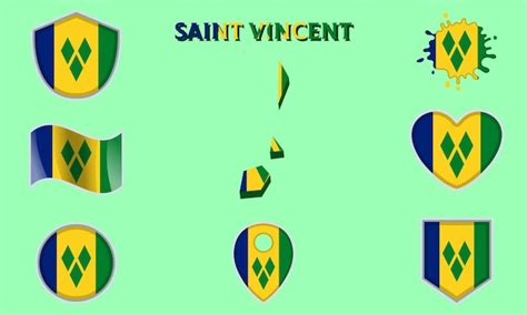 Premium Vector Collection Of Flat National Flags Of Saint Vincent