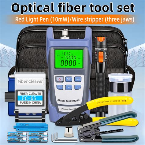 19pcs Set FTTH Fiber Optic Tool Kit With 70 10dBm Optical Power Meter