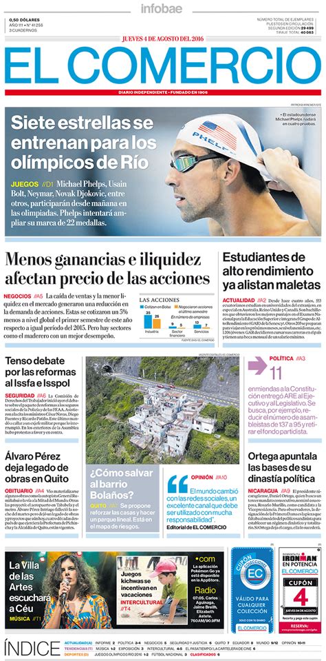 El Comercio Ecuador Jueves 4 De Agosto Del 2016 Infobae