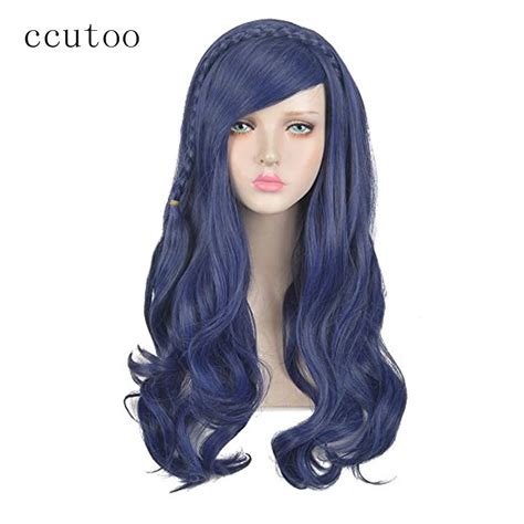 ccutoo Descendants 2 Evie Kids Cosplay Wig Long Curly Blue Child ...