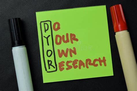 Dyor Do Your Own Research Write On Sticky Notes Isolated On Office