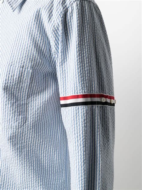 Shop Thom Browne Vertical Stripe Long Sleeve Shirt With Express