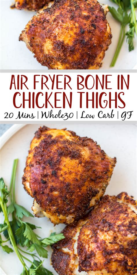 Air Fryer Bone In Chicken Thighs Whole30 Keto Gluten Free Whole Kitchen Sink