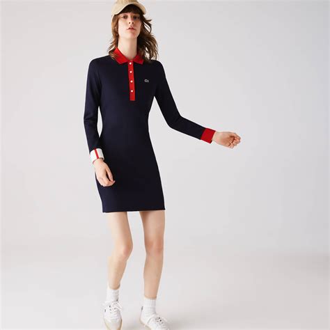 Lacoste Womens Made In France Stretch Cotton Jersey Polo Dress