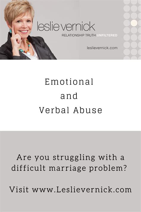 Emotional And Verbal Abuse Leslie Vernick