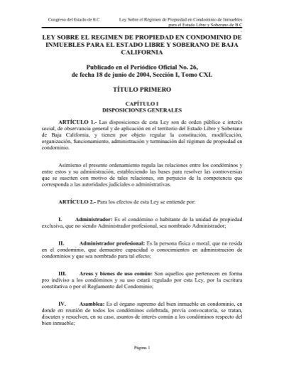 Ley Sobre El Regimen De Propiedad En Condominio Derecho Civil Unam