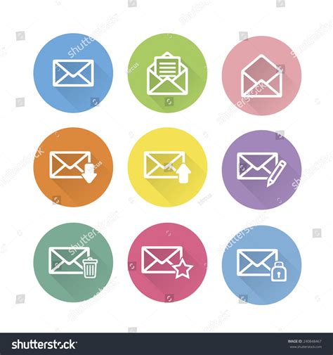 Set Of Email Icons Vector - 240848467 : Shutterstock